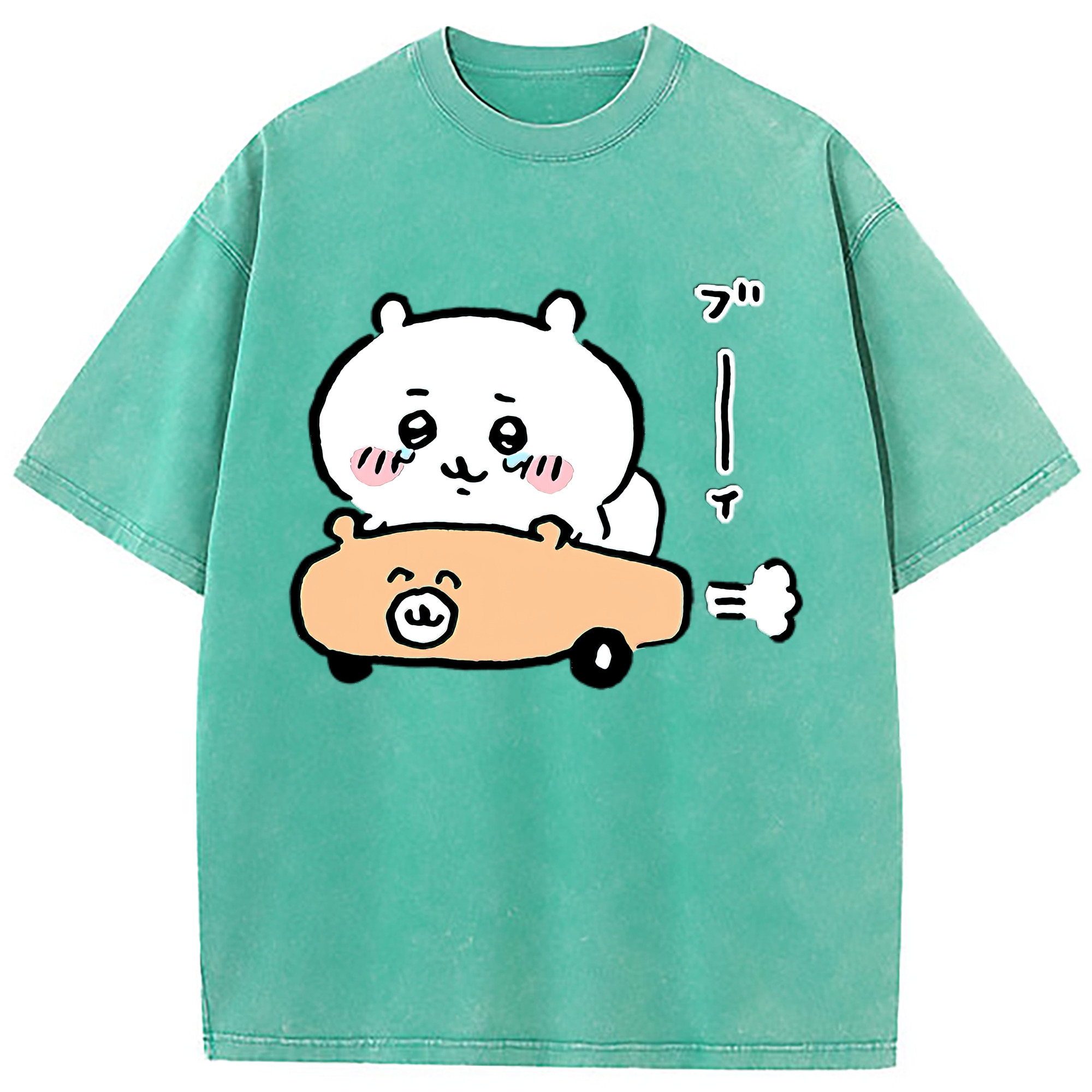（画像用） ちいかわ ちいかわ Chii-kawa chiikawa 綿100% ヴィンテージ風 半袖Tシャツ（フロントプリント）